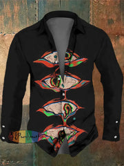 Unisex Monster Eye Print Halloween Crew Neck Casual Sweatshirt Long Sleeve Shirt / S