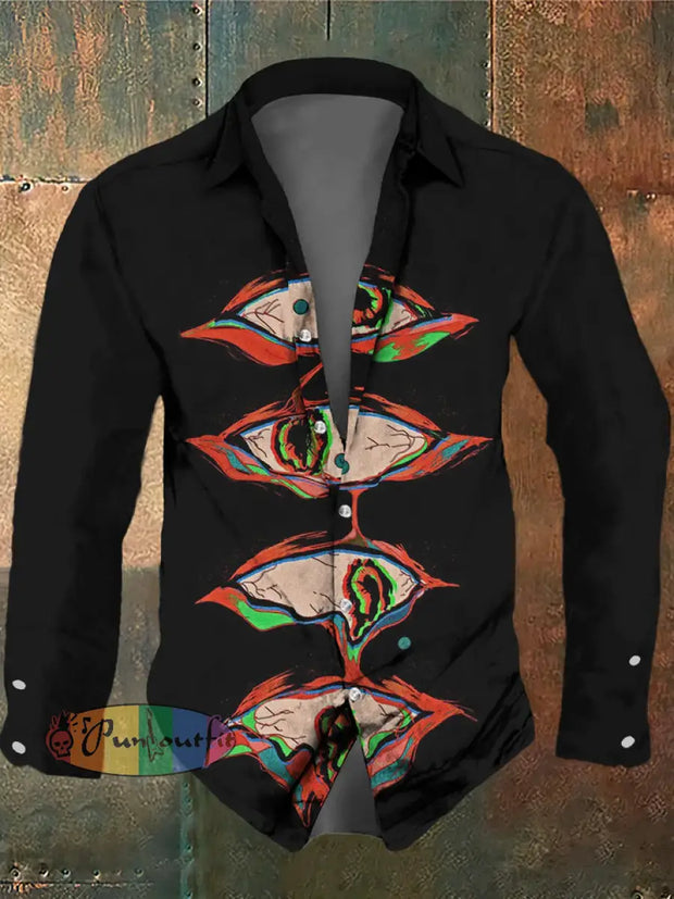 Unisex Monster Eye Print Halloween Crew Neck Casual Sweatshirt Long Sleeve Shirt / S