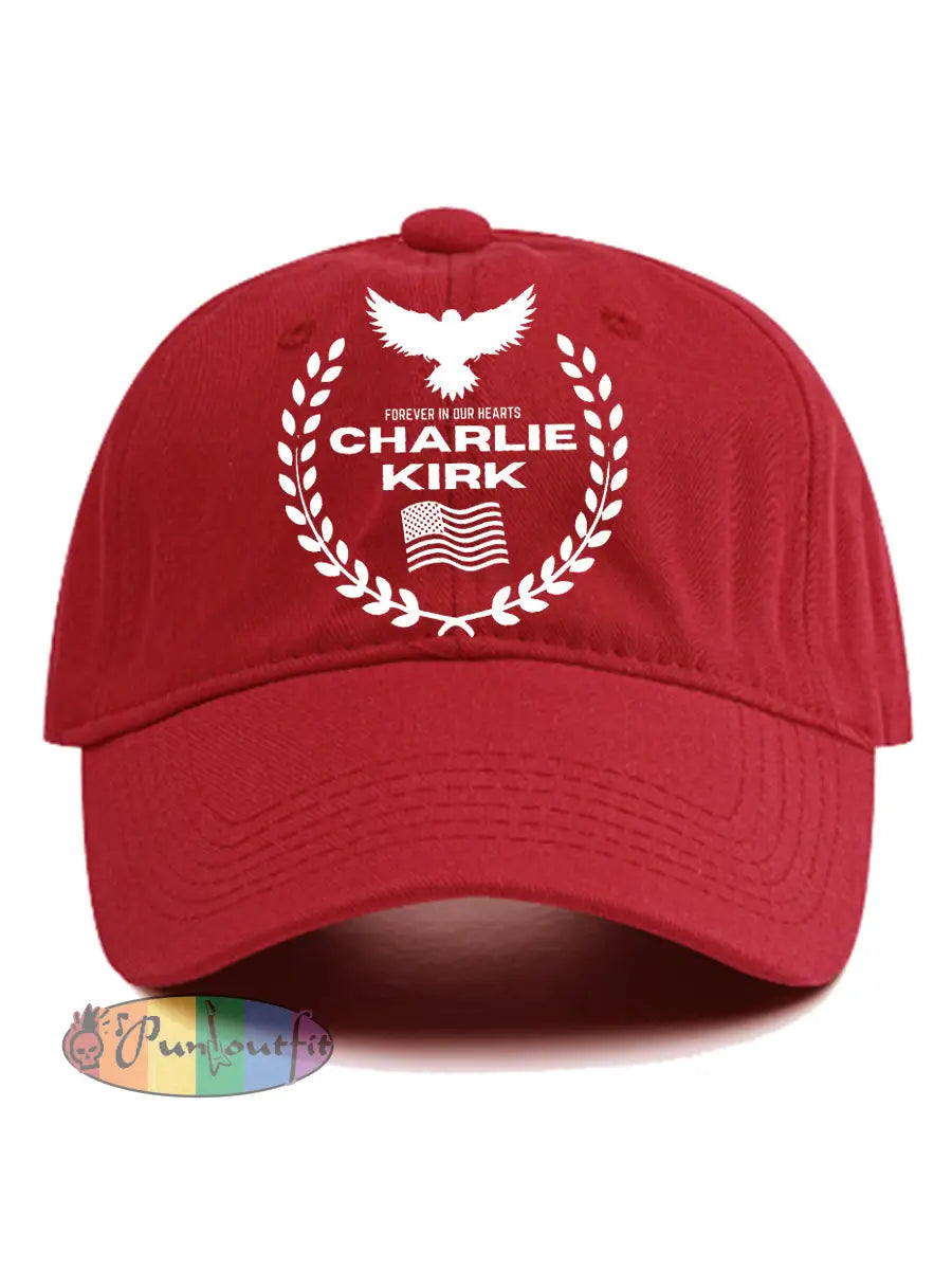 Unisex Patriotic Print Hat Red / ONE
