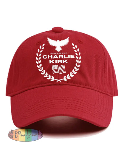 Unisex Patriotic Print Hat Red / ONE