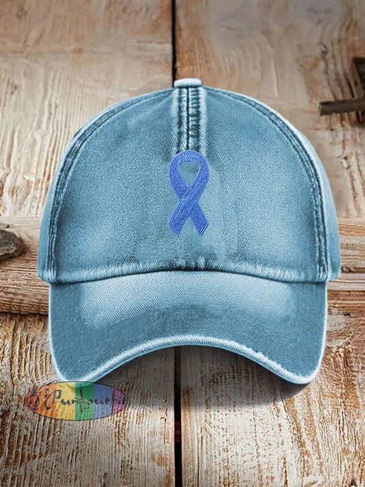 Unisex Prostate Cancer Awareness Print Hat Light Blue / ONE