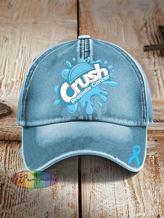 Unisex Prostate Cancer Awareness Print Hat Light Blue / ONE
