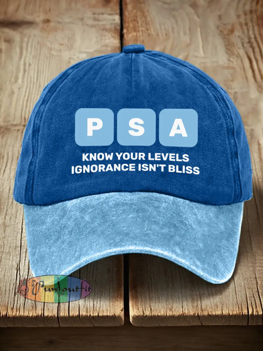Unisex Prostate Cancer Awareness Print Washed Hat Blue / ONE