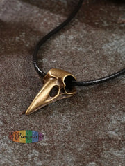 Unisex Punk Metal Skull Crow Head Pendant Necklace Acc