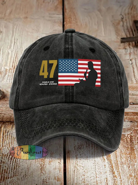 Unisex R.I.P Charlie Kirk Hat Black / ONE