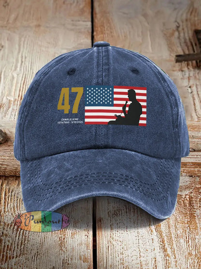 Unisex R.I.P Charlie Kirk Hat Navy Blue / ONE