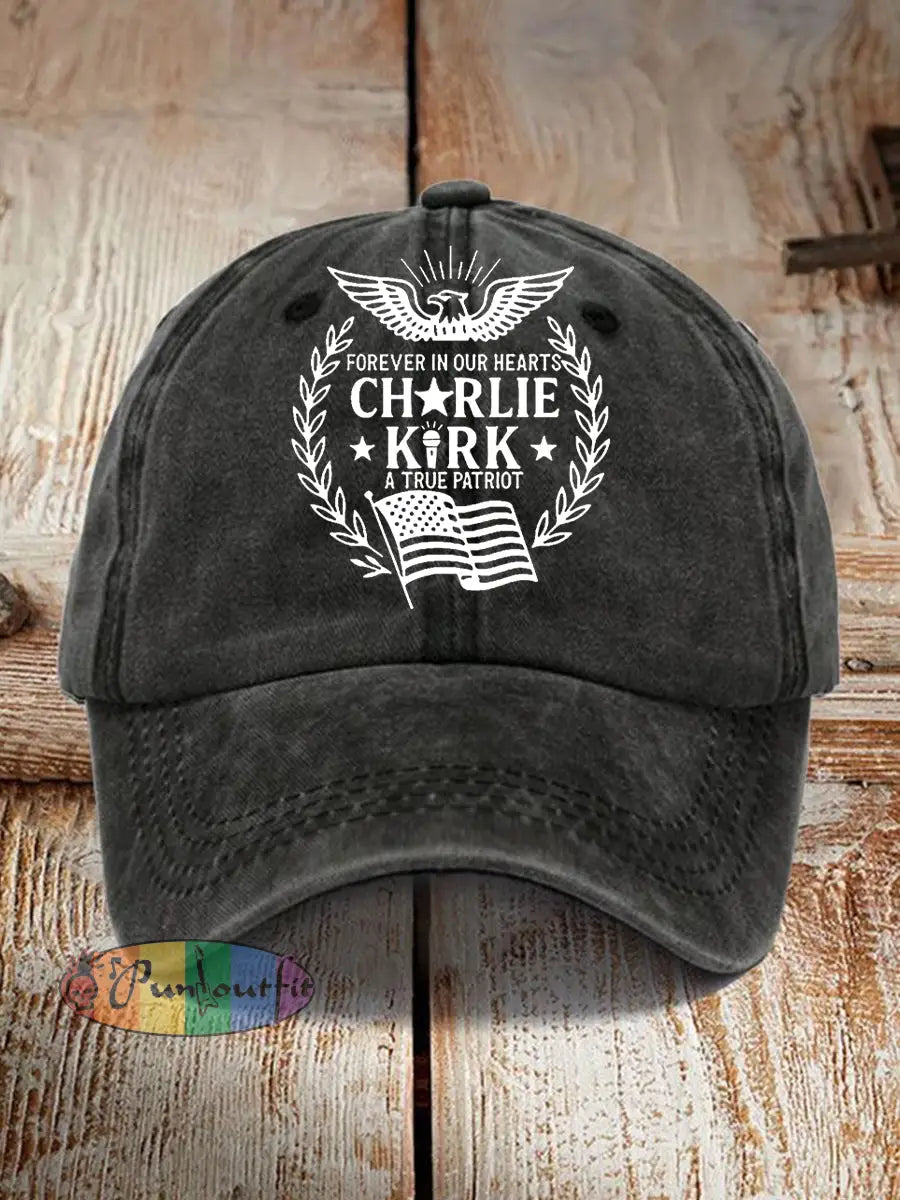 Unisex R.I.P Charlie Kirk Print Hat Black / ONE