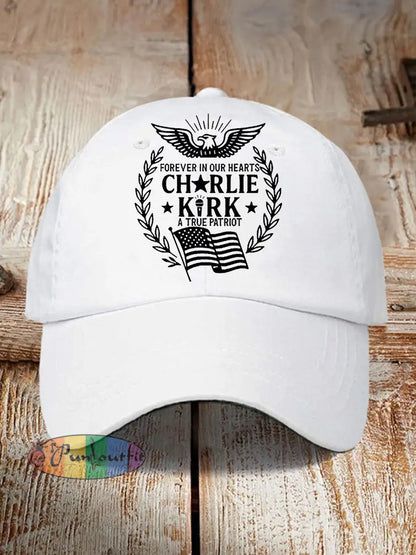 Unisex R.I.P Charlie Kirk Print Hat White / ONE