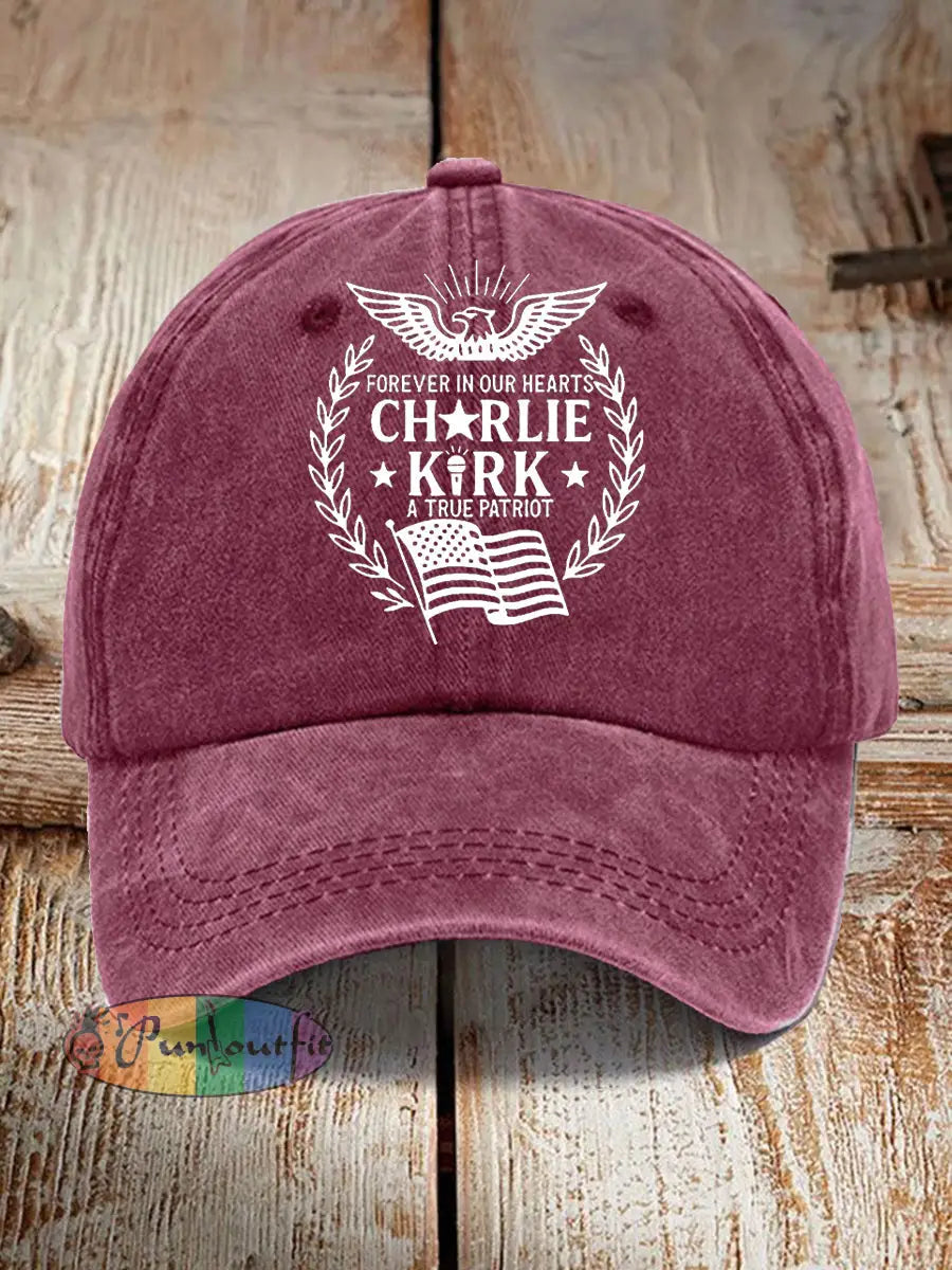 Unisex R.I.P Charlie Kirk Print Hat Wine Red / ONE