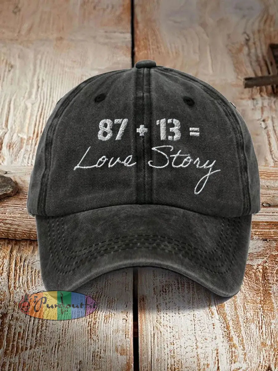 Unisex Taylor Swift and Travis Kelce Engagement Design Print Hat Black / ONE