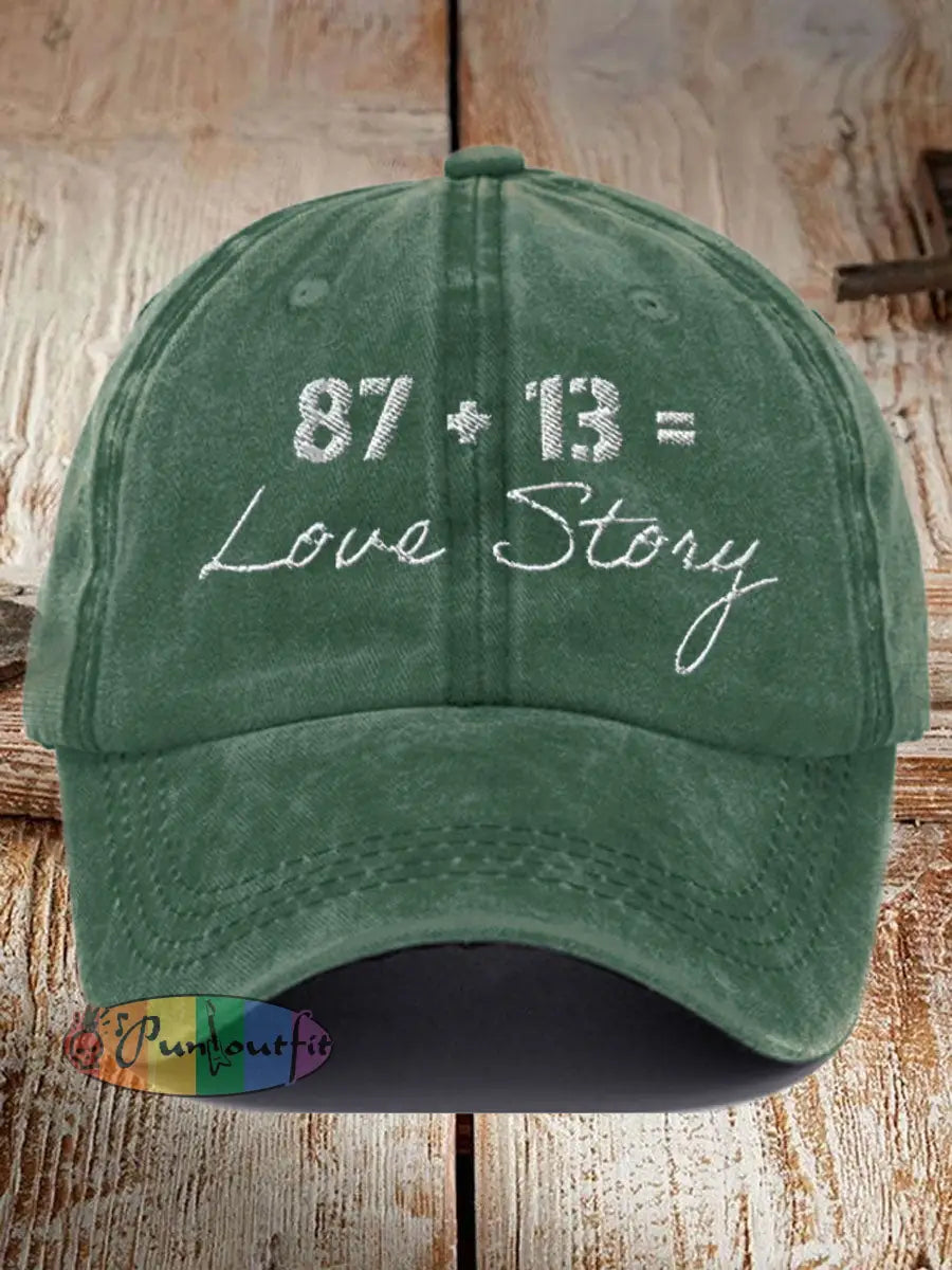 Unisex Taylor Swift and Travis Kelce Engagement Design Print Hat Green / ONE