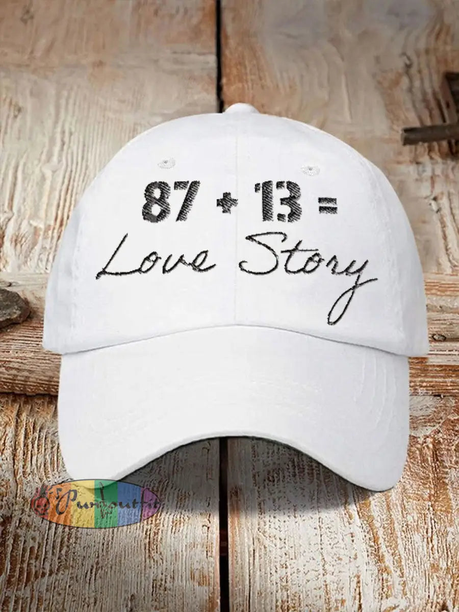 Unisex Taylor Swift and Travis Kelce Engagement Design Print Hat White / ONE