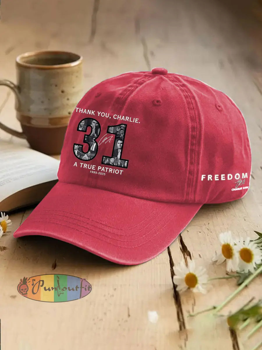 Unisex Thank You Charlie 31 True Patriot Printed Hat Red / ONE
