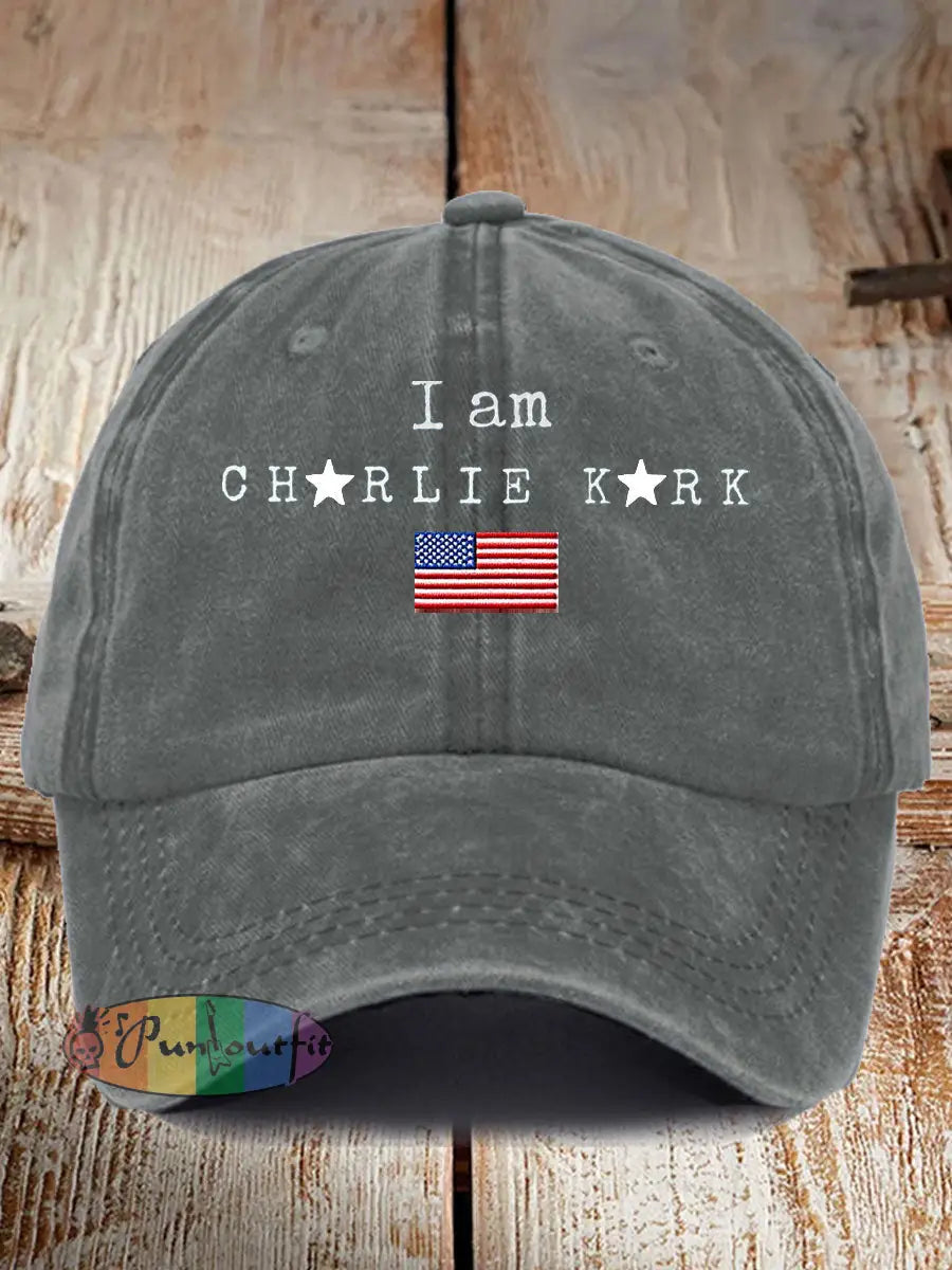 Unisex Turning Point I Am Printed Hat Light Gray / ONE
