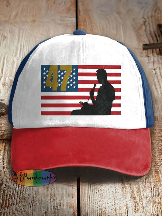 Unisex Turning Point USA Flag Print Hat As picture / ONE
