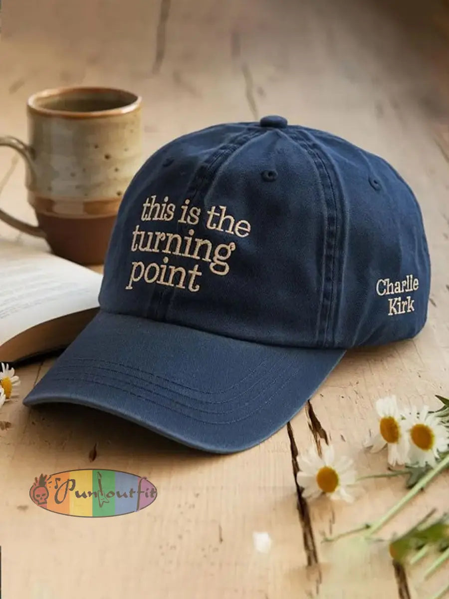 Unisex Turning Point USA Flag Print Hat Navy Blue / ONE