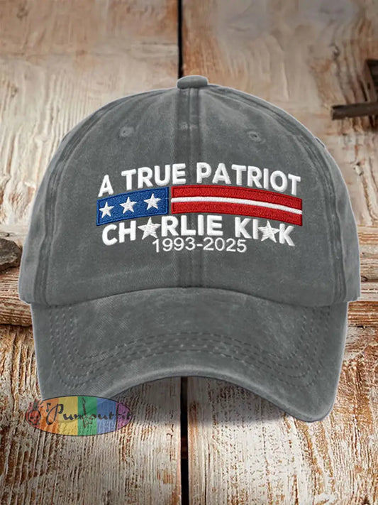 Unisex Turning Point USA Trump Charlie Kirk Commemorative Print Slouch Hat A / ONE