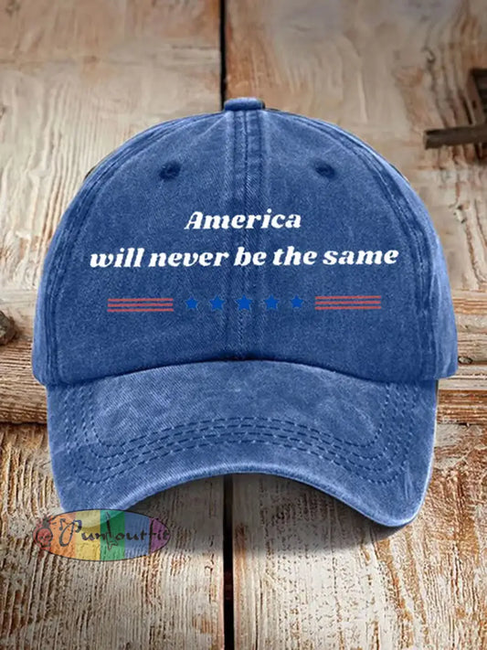 Unisex Turning Point USA Trump Charlie Kirk Commemorative Print Slouch Hat A / ONE