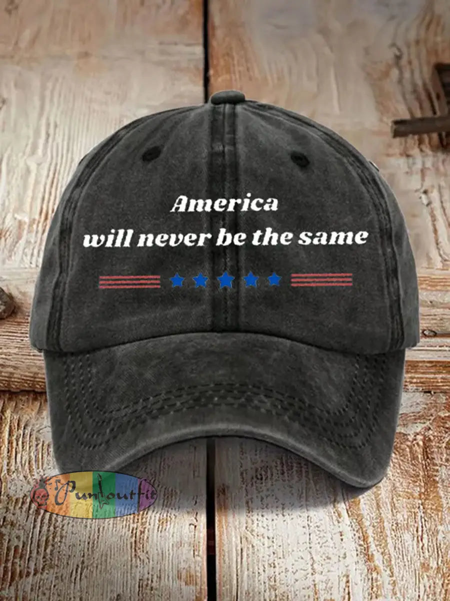 Unisex Turning Point USA Trump Charlie Kirk Commemorative Print Slouch Hat B / ONE