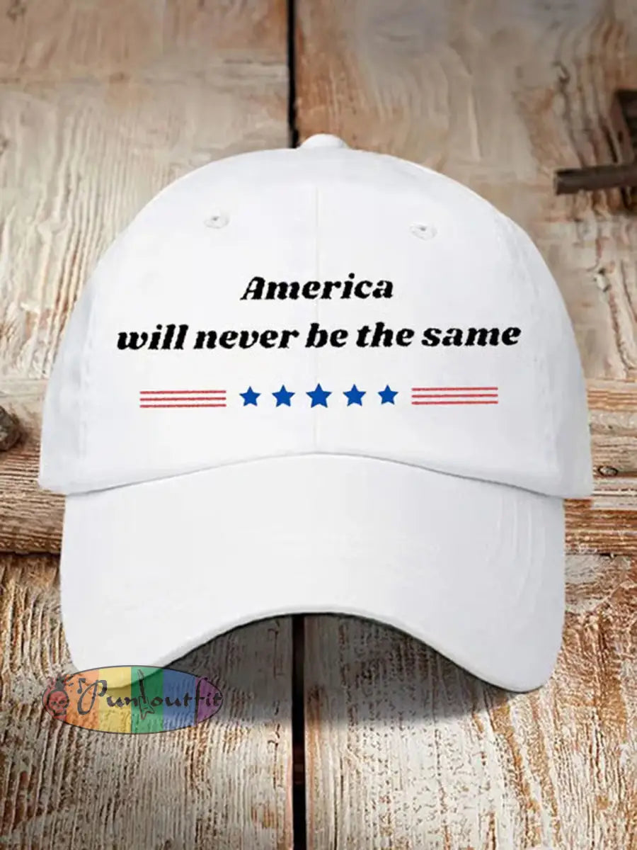 Unisex Turning Point USA Trump Charlie Kirk Commemorative Print Slouch Hat C / ONE