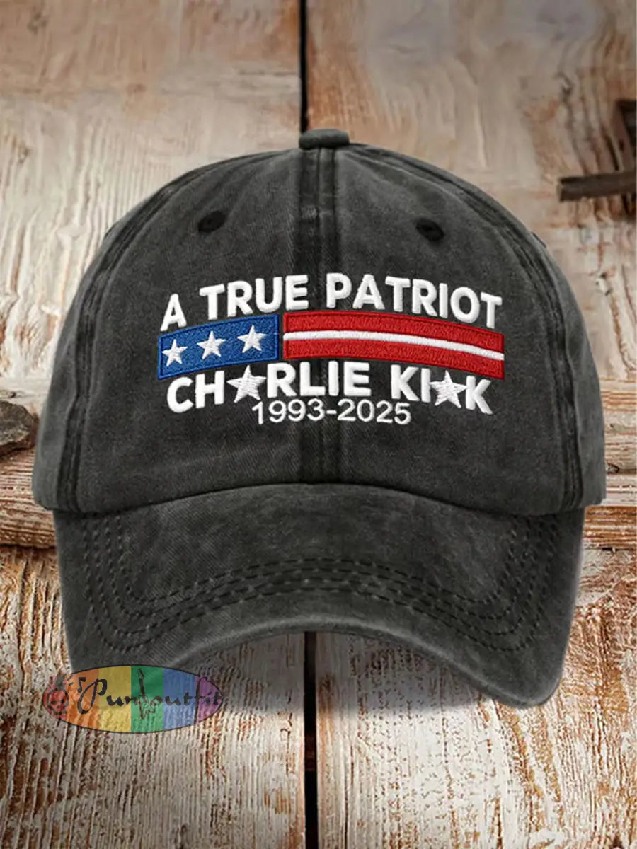 Unisex Turning Point USA Trump Charlie Kirk Commemorative Print Slouch Hat D / ONE