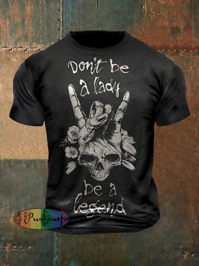 Unisex Vintage Punk Skull Rock Slogan Abstract Print Casual Cotton Short Sleeve T-Shirt Dark Gray / S