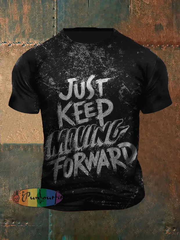 Unisex Vintage Punk Slogan Abstract Print Casual Cotton Short Sleeve T-Shirt Black / S
