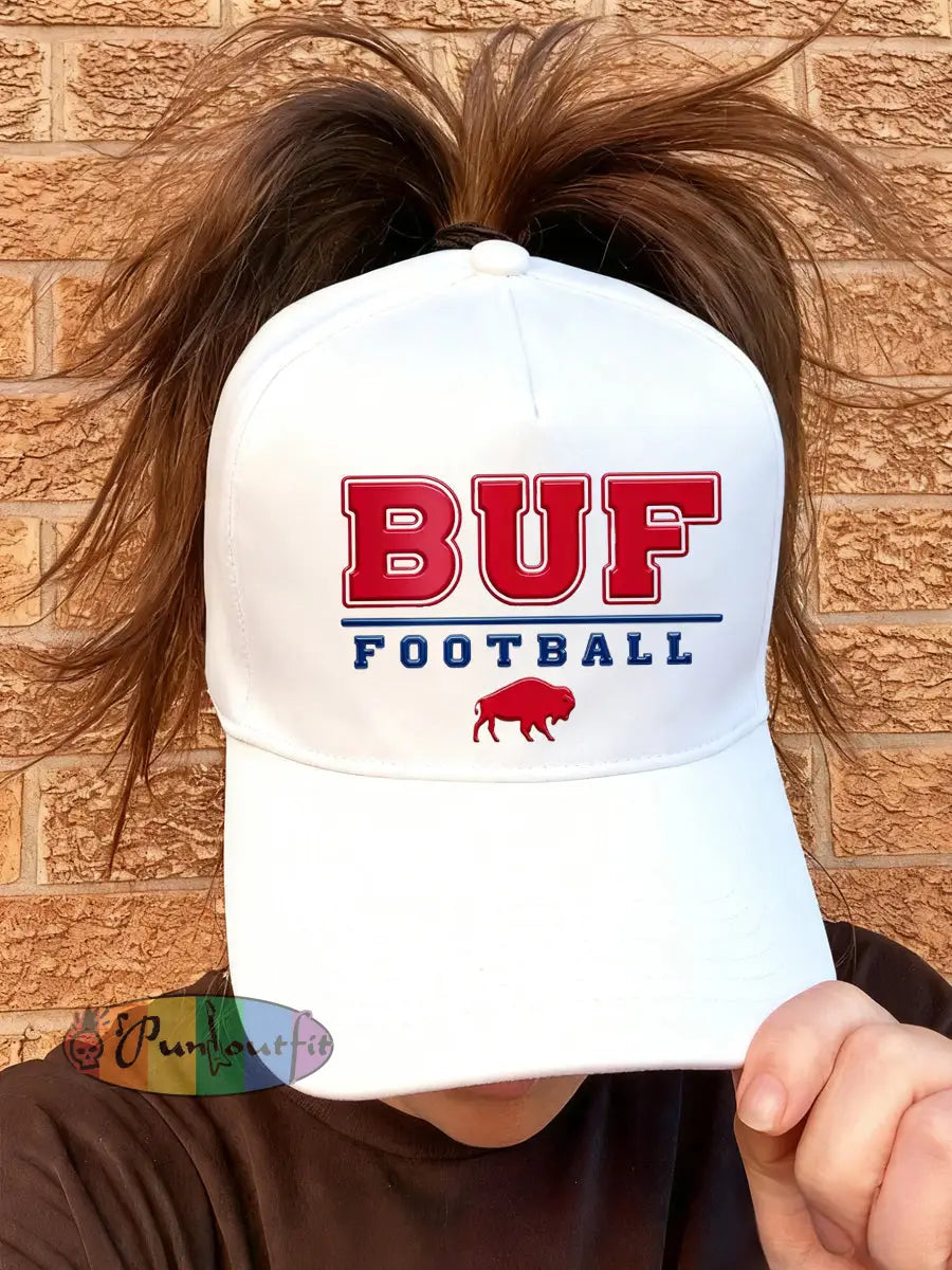 UnisexFootball Fans Lovers Gameday Casual Design Print Hat White / ONE