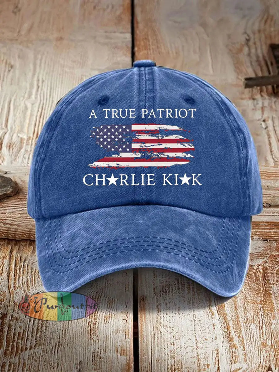 UnisexTurning Point Flag Print Hat Blue / ONE