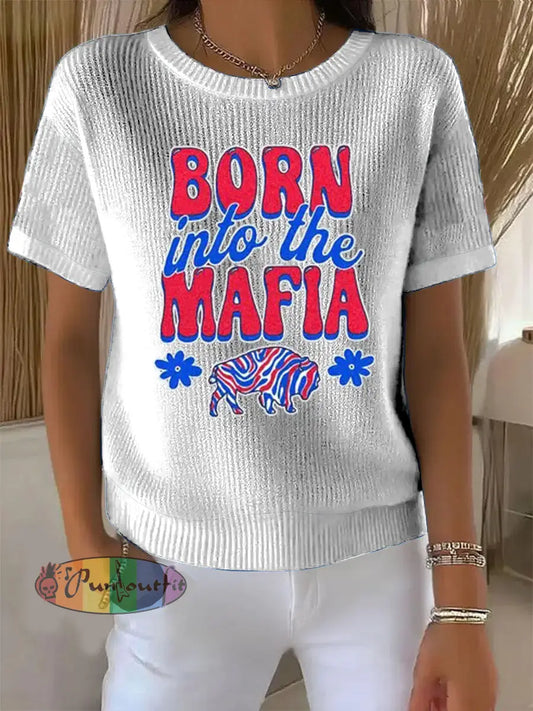Vintage American Football Buffalo Bills Print Comfortable Casual Cotton Short-sleeved T-shirt White / S