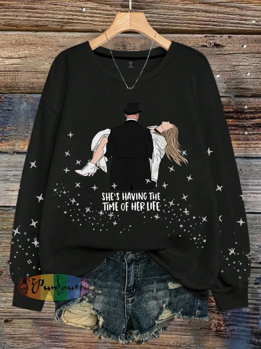 Women’s 8789 Diva Engaged Era Printed Sweatshirt Black / S
