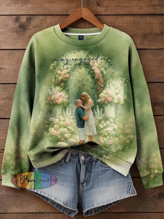 Women’s 8789 Diva Engaged Era Printed Sweatshirt Green / S
