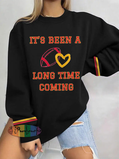 Women’s 8789 Long Time Printed Sweatshirt Black / S
