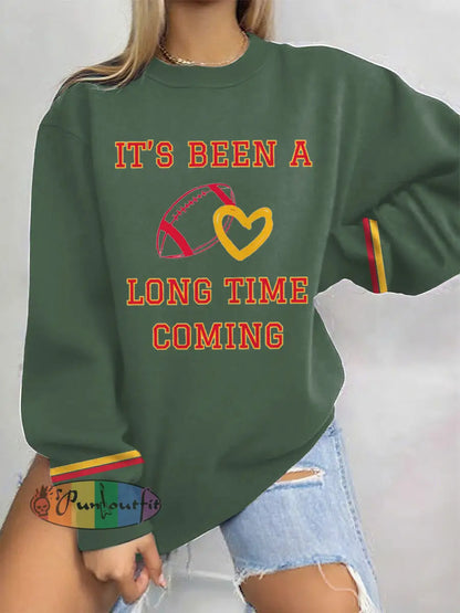 Women’s 8789 Long Time Printed Sweatshirt Green / S