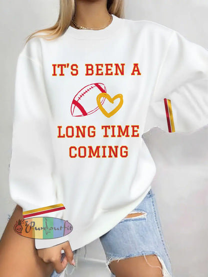 Women’s 8789 Long Time Printed Sweatshirt White / S