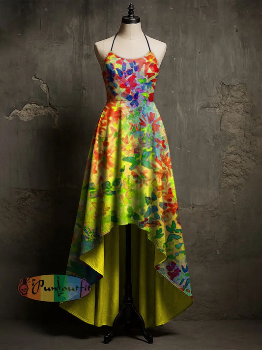 Women’s Abstract Psychedelic Printed Sleeveless Dress Multicolour / S