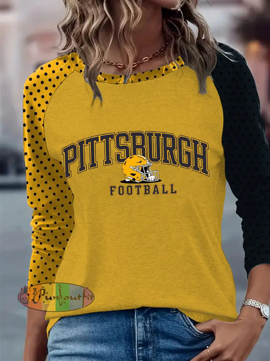 Women’s American Football Long Sleeve T Shirt Gold / S