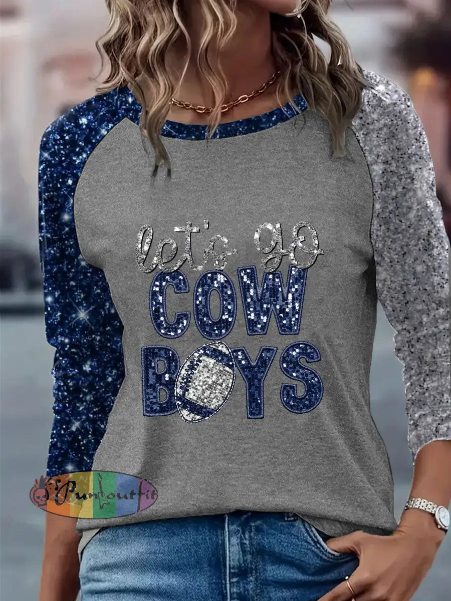 Women’s American Football Long Sleeve T Shirt Gray / S