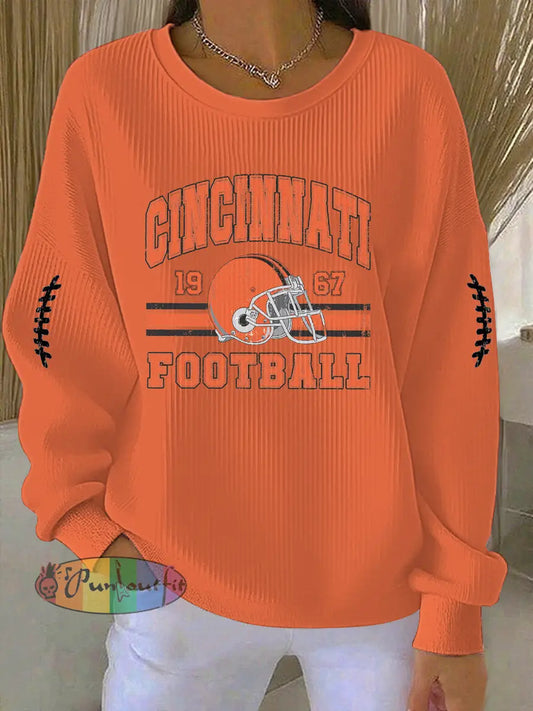 Women’s American Football Sweatshirt Orange / S