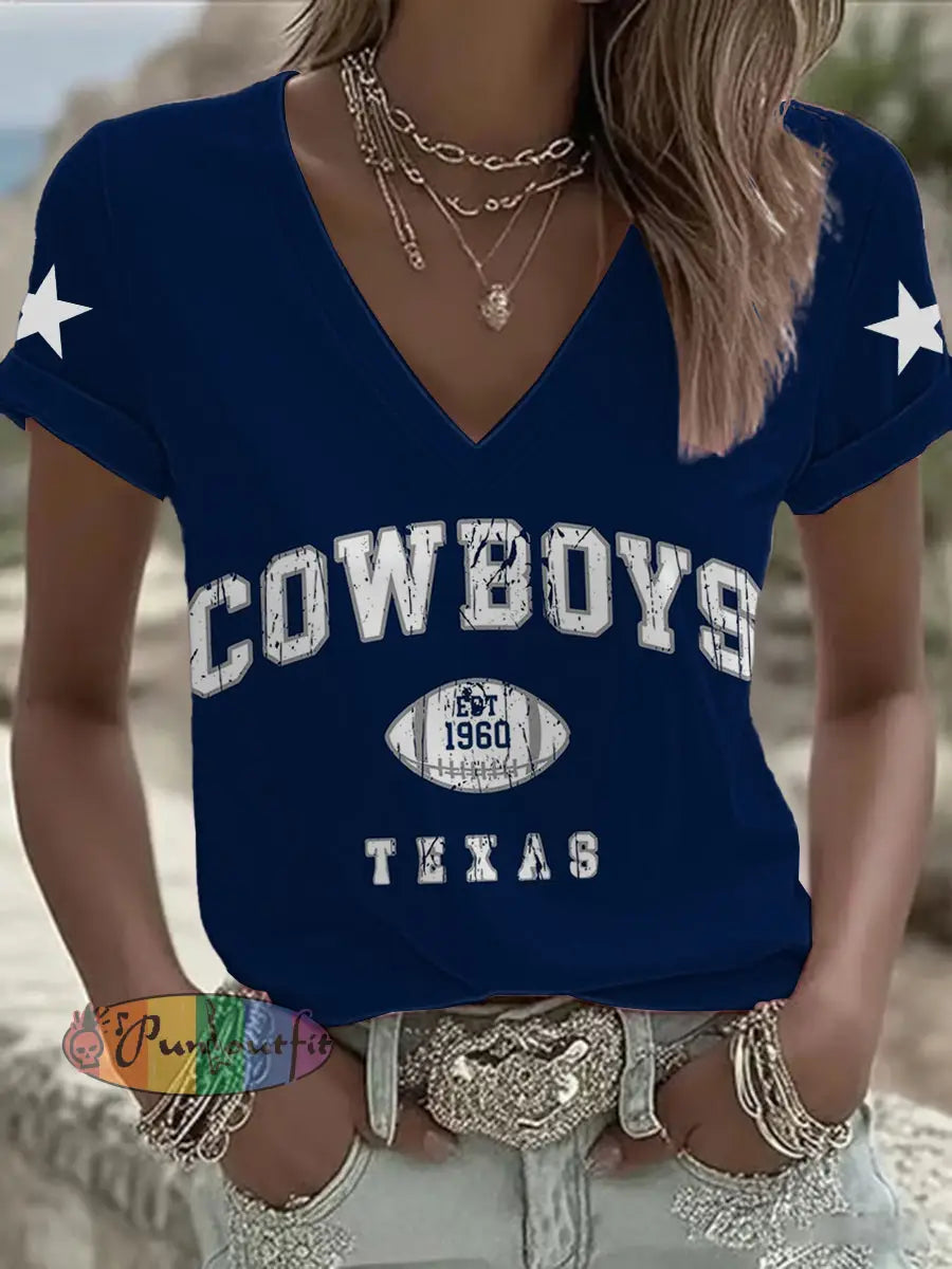 Women’s American Football T Shirt Dark Blue / S