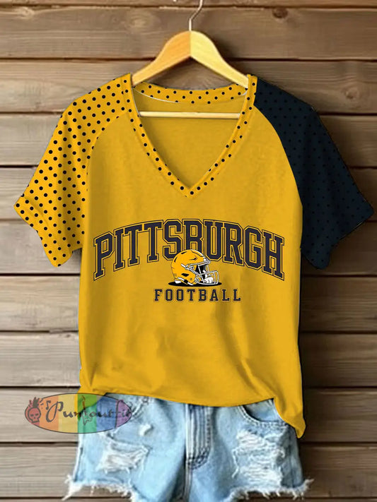 Women’s American Football T Shirt Gold / S