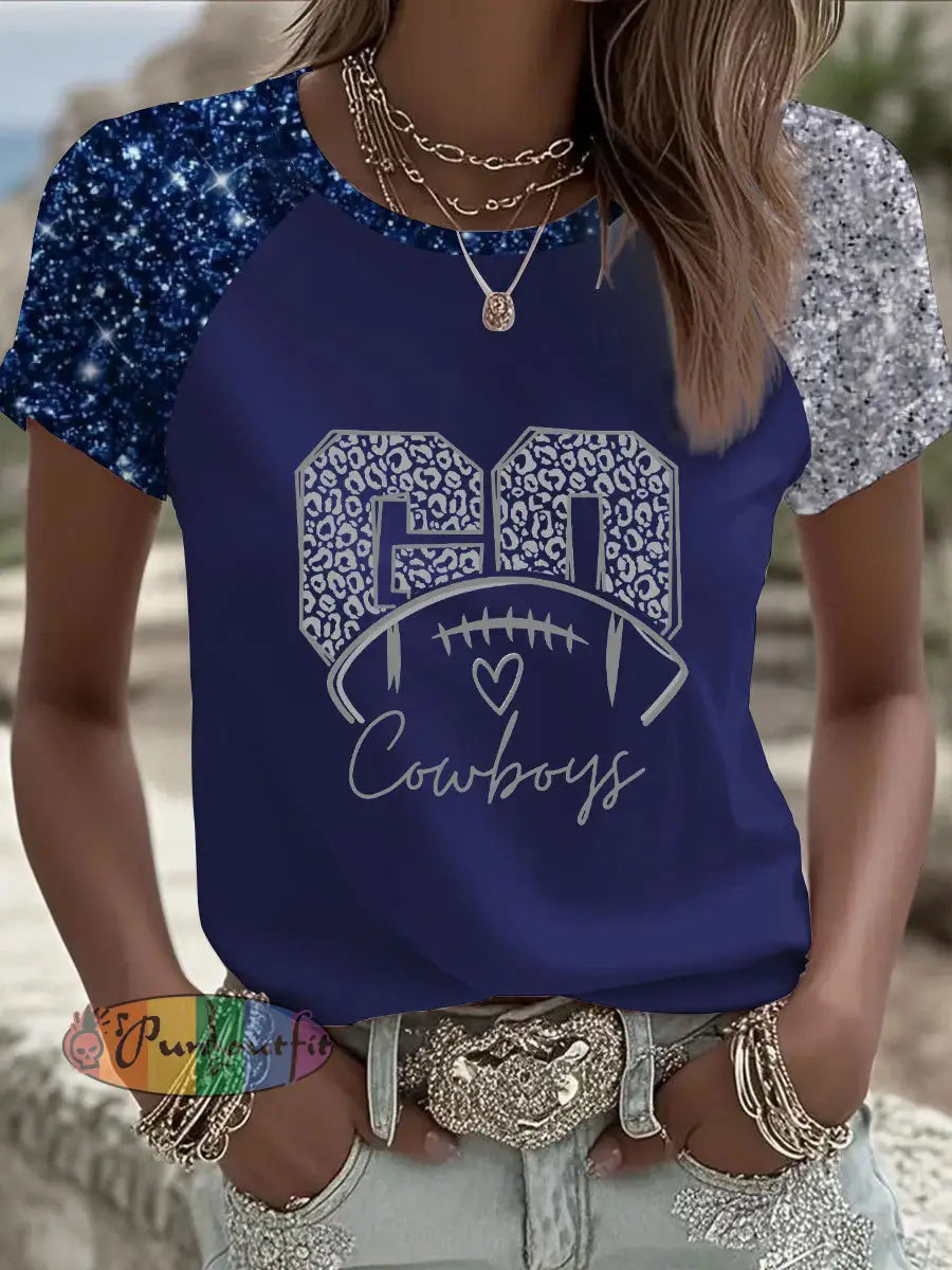 Women’s American Football T Shirt Navy Blue / S