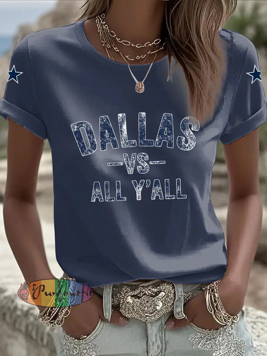 Women’s American Football T Shirt Navy Blue / S