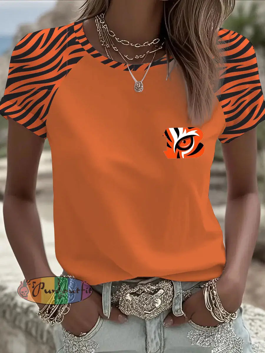 Women’s American football T-shirt Orange / S