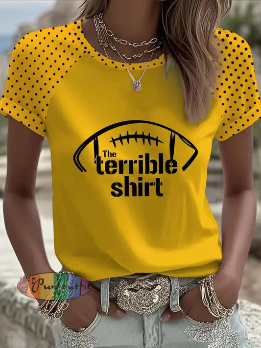 Women’s American Football T-Shirt Yellow / S