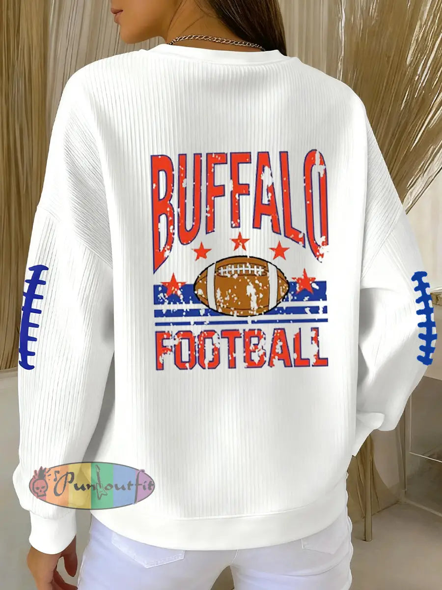 Women’s Be Good Do Good God Bless Go Buffalo Football Fans Lovers Gameday Casual Sweatshirt