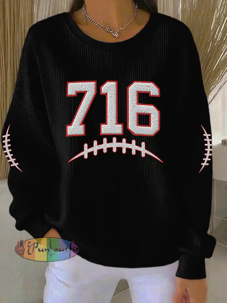 Women’s Be Good Do Good God Bless Go Buffalo Football Fans Lovers Gameday Casual Sweatshirt Black / S
