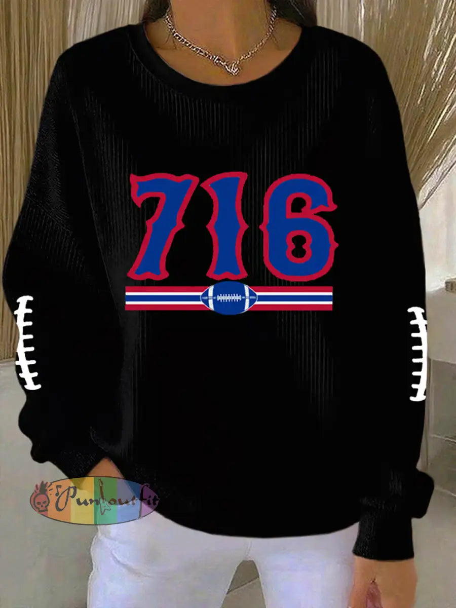 Women’s Be Good Do Good God Bless Go Buffalo Football Fans Lovers Gameday Casual Sweatshirt Black / S