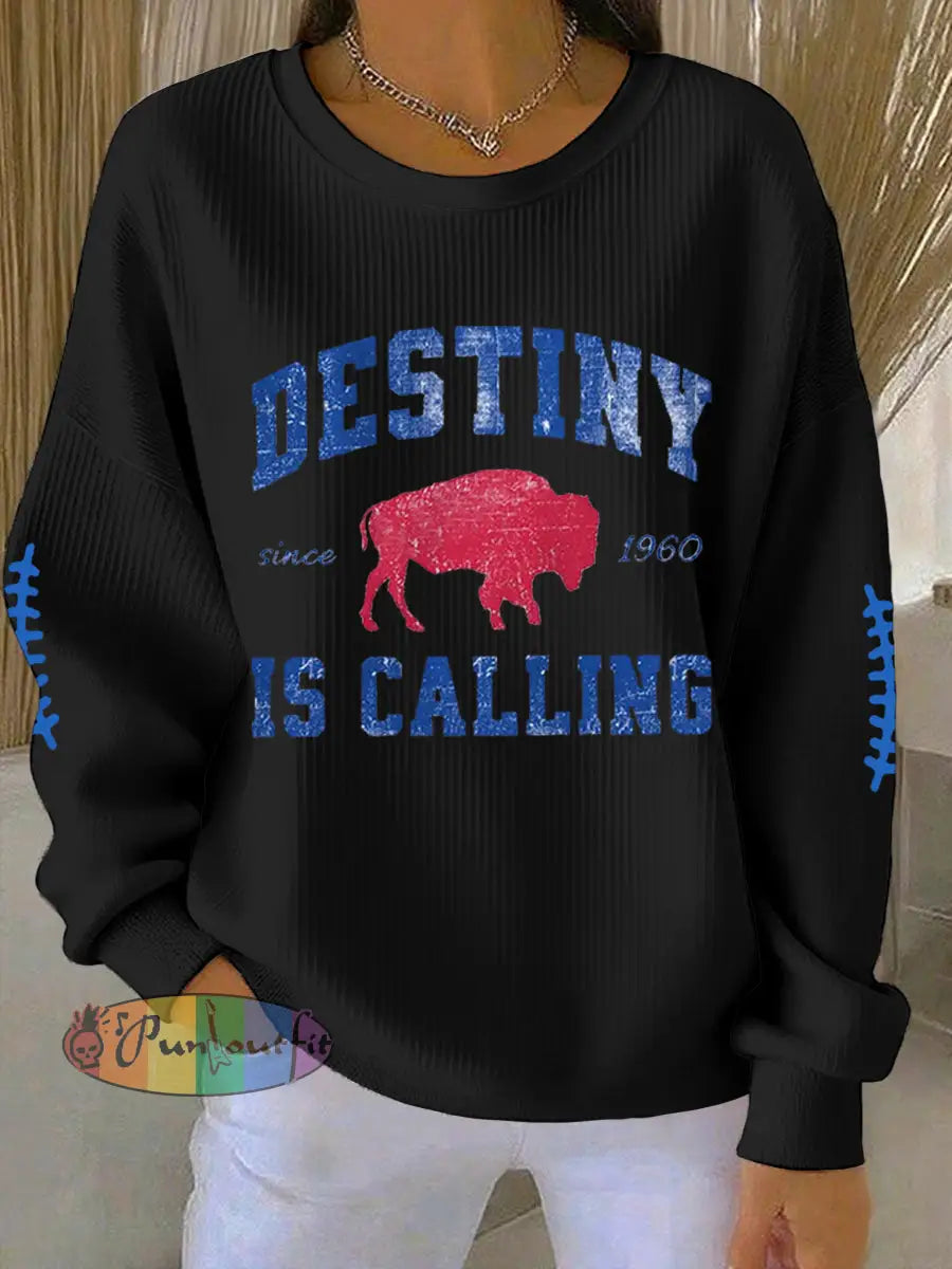 Women’s Be Good Do Good God Bless Go Buffalo Football Fans Lovers Gameday Casual Sweatshirt Black / S