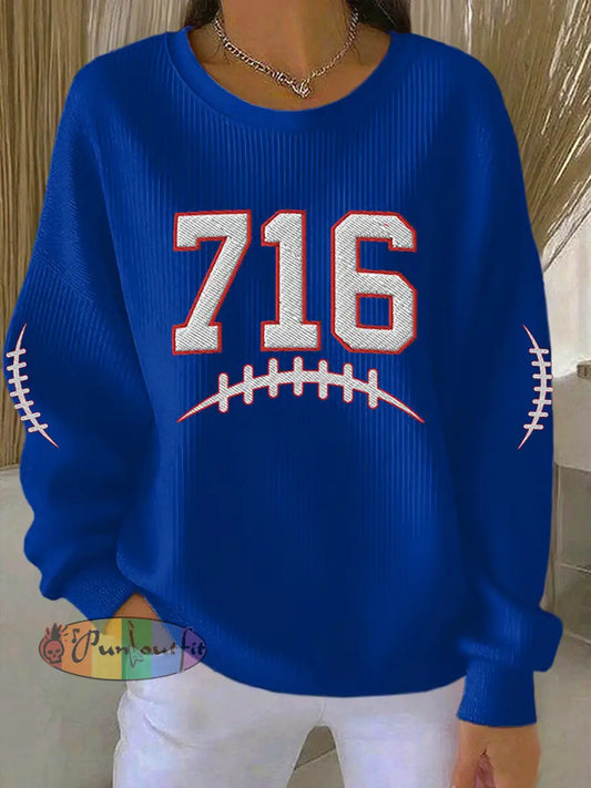 Women’s Be Good Do Good God Bless Go Buffalo Football Fans Lovers Gameday Casual Sweatshirt Blue / S